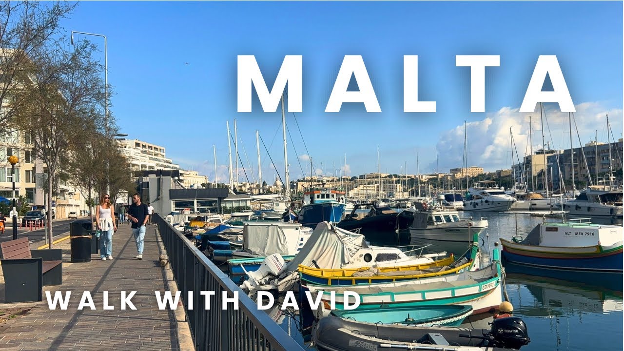 Malta Walking Tour [4K] Exploring Sliema to Gzira Promenade | December afternoon 