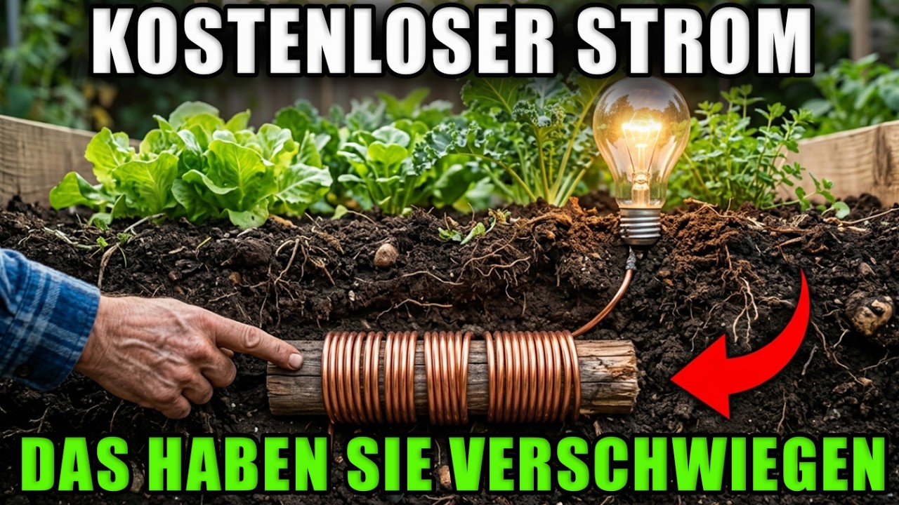 Kupfer + Holz im Boden = Unendliche Energie? Das geheime Strom-Erde-System