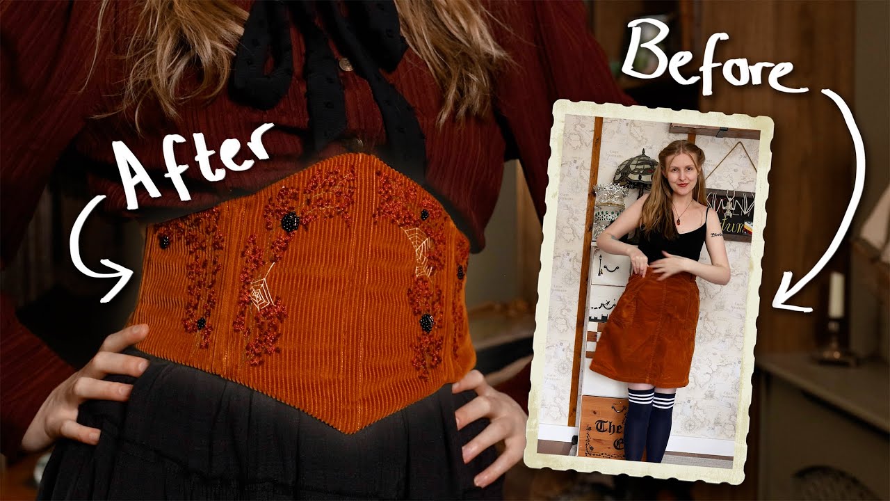My first historical-ish thrift flip 👻 | DIY Victorian Corselet/Edwardian Belt