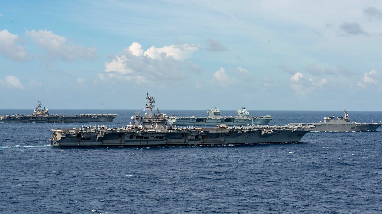 HMS Queen Elizabeth, USS Carl Vinson (CVN 70) Conducts Multiple Carrier Strike Group Operations