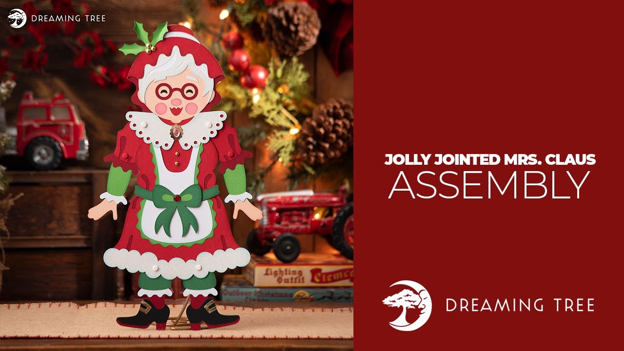 SVG File - Jolly Jointed Mrs. Claus - Assembly Tutorial (For Cricut, Silhouette, and ScanNCut)