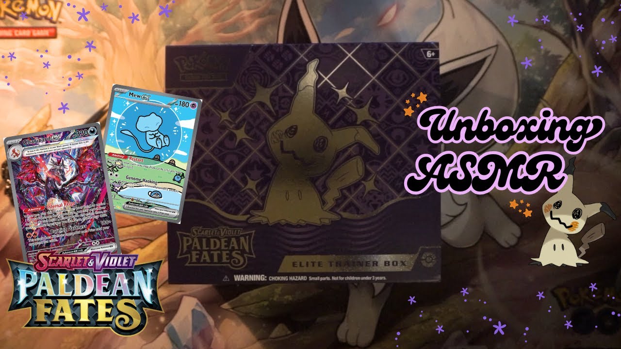 🖤ASMR ESPAÑOL | Unboxing de la ETB de PALDEAN FATES (susurros, tapping y sonidos de plástico) ☽˚｡⋆💤