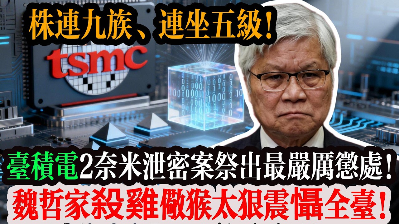 株連九族、連坐五級！台積電 2 奈米洩密案祭出史上最嚴厲懲處！司法鐵娘子出手，魏哲家殺雞儆猴太狠震懾全台！#台積電 #台灣
