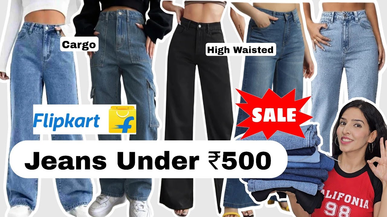 Flipkart Jeans Haul Under 500 | Good Quality High Waisted Jeans 😍| Affordable Jeans #flipkart #jeans