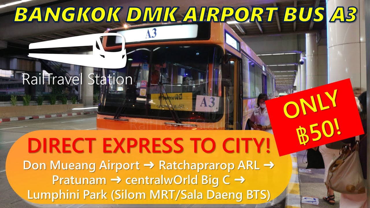 DMK AIRPORT EXPRESS BUS TO CITY! 🇹🇭🛫🚌 Bangkok Airport Bus A3 DMK T1→Lumphini Park (Silom/Sala Daeng)