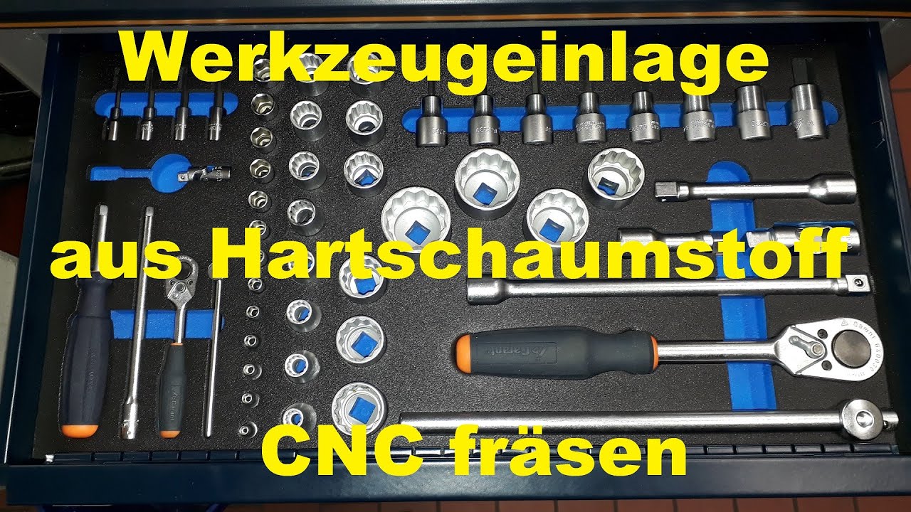 Werkzeugeinlage aus Hartschaumstoff CNC fräsen