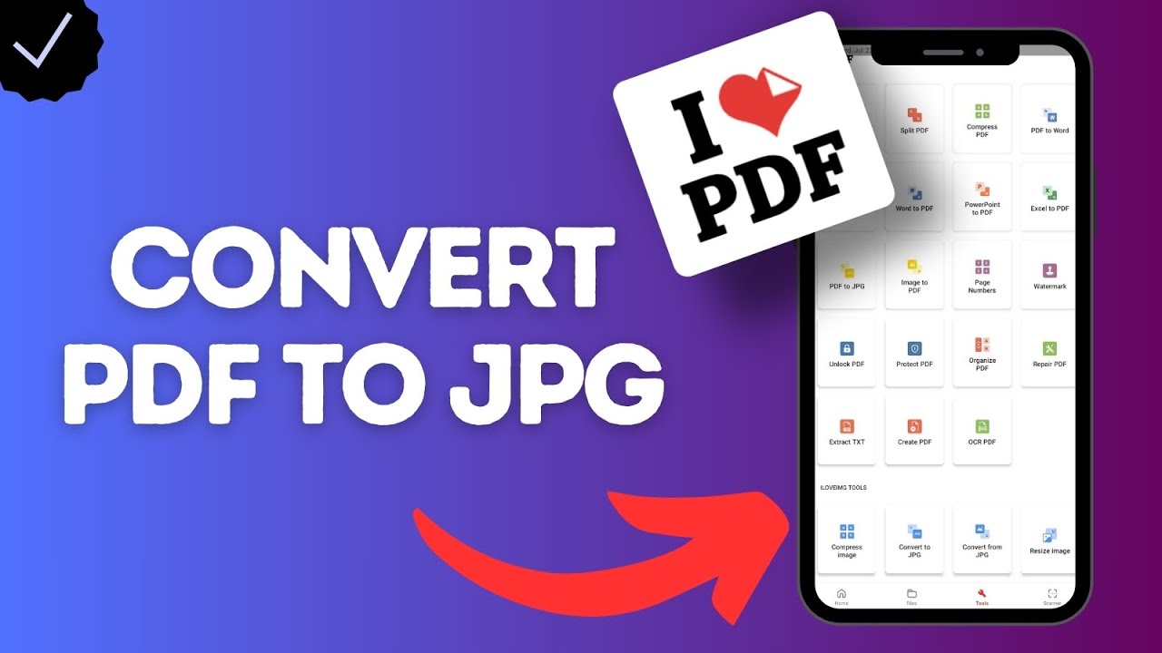 How to Convert PDF to JPG Image (ILovePDF App)