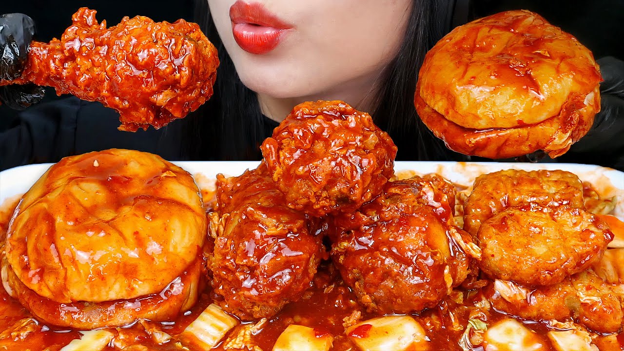 ASMR MCD SPICY CHICKEN, BURGER, MCNUGGETS SIRAM SAOS KIMCHI 🔥 MUKBANG ASMR INDONESIA