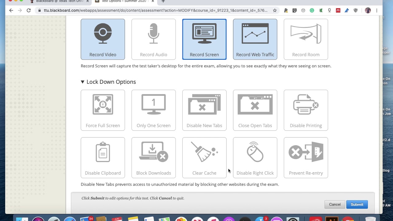 Setting up Proctorio Exam via blackboard