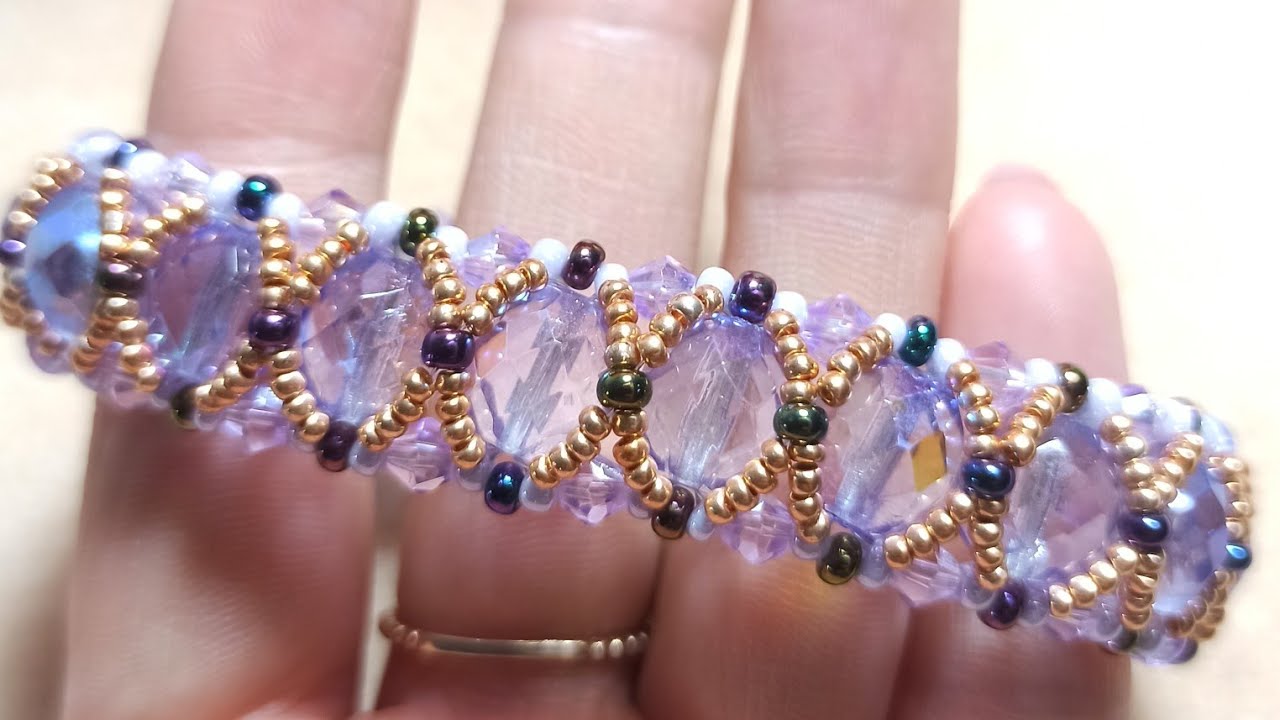 Kristal ve kum boncukla bileklik yapımı *Браслет из кристалла и бисера * Crystal beads bracelet *