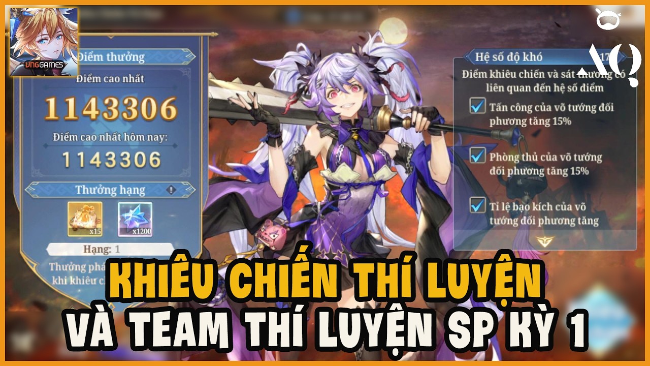 Tam Quốc Huyễn Tưởng VNG - Team Tham Khảo Khiêu Chiến Thí Luyện Và Thí Luyện SP Kỳ 1
