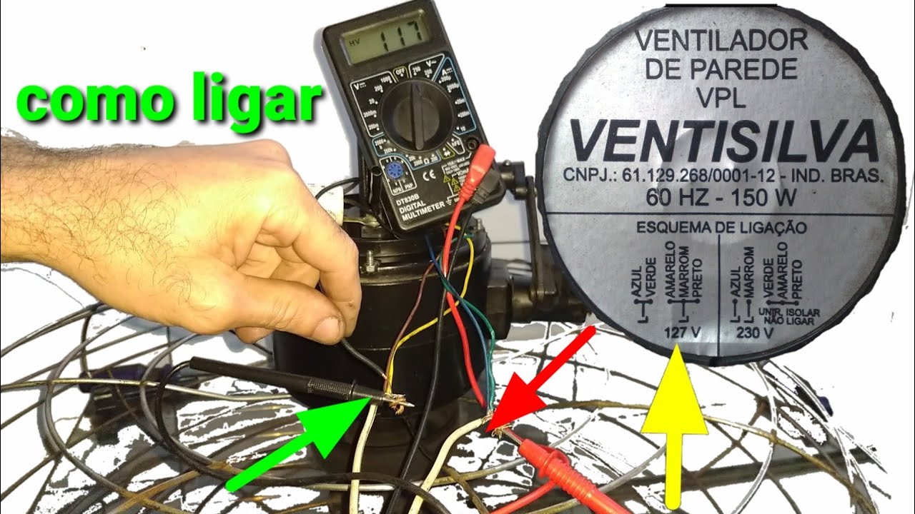 como ligar o VENTILADOR de parede VENTISILVA em 110 volts ou 220 volts e TESTA o CAPACITOR