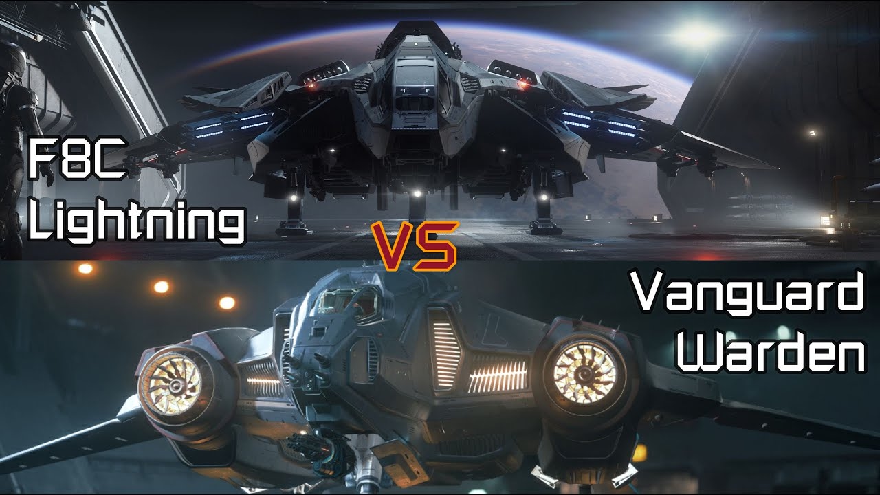 Star Citizen | cannon F8C Lightning vs Vanguard Warden [heavy fighters duel]