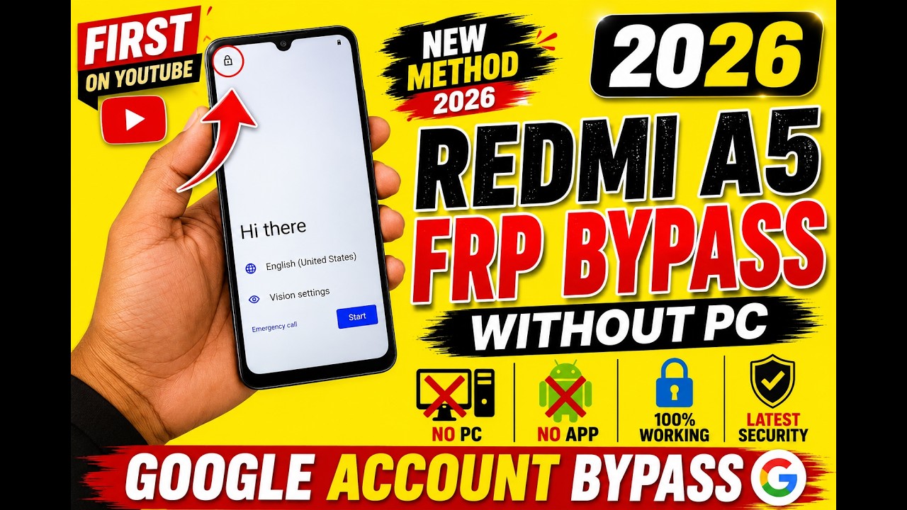 Redmi A5 FRP Bypass/Unlock 2026 Android 15 ✔️ 100% Working | Xiaomi Redmi A5 Remove Google Account