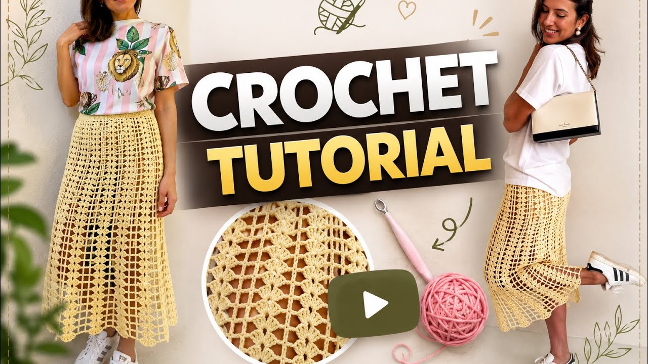 Tutorial Saia Evasê em crochê