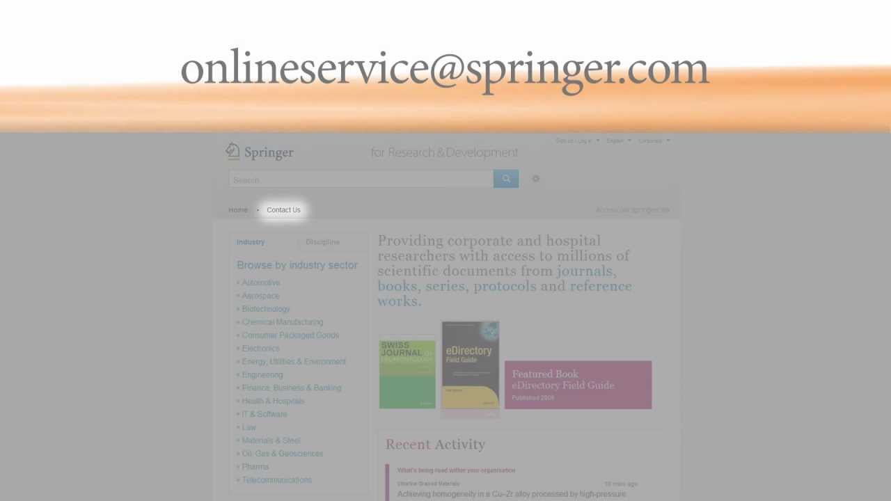 Springer for R&D Online Tutorial - Introduction to Admin Dashboard