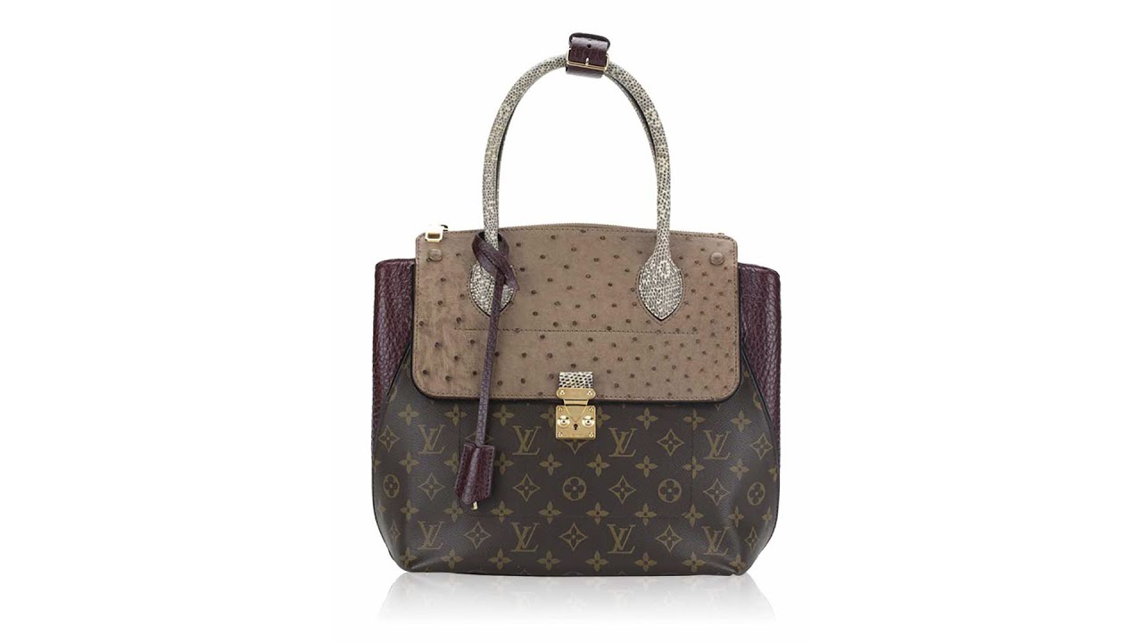 Louis Vuitton Ostrich Lizard Majestueux MM Bordeaux
