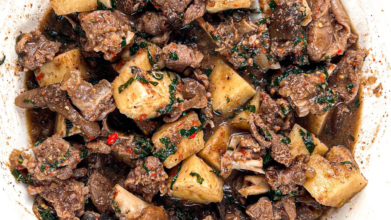 PARTY STYLE GOAT MEAT AND YAM PEPPER SOUP