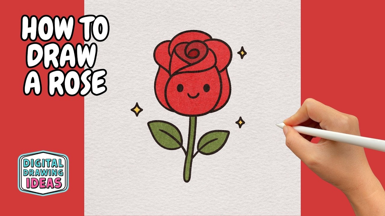 How to Draw a Rose | Easy Rose Drawing Tutorial