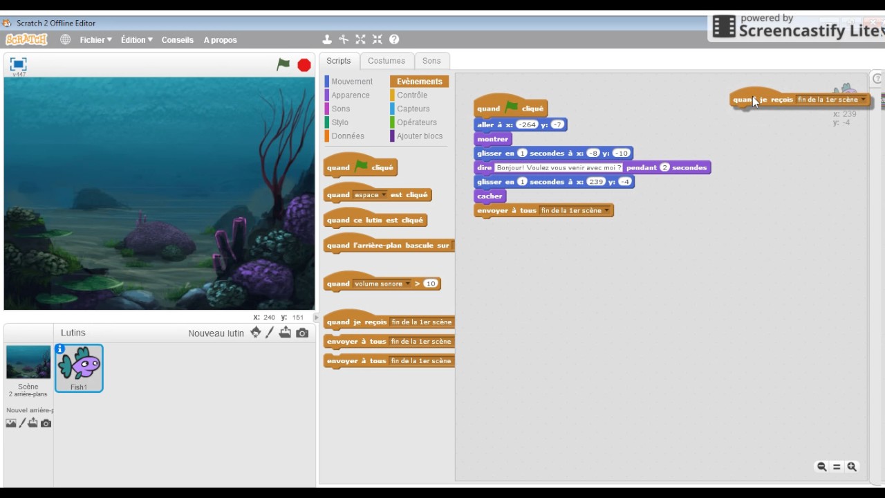 SCRATCH: Comment créer un histoire - 2 - créer une nouvelle scène