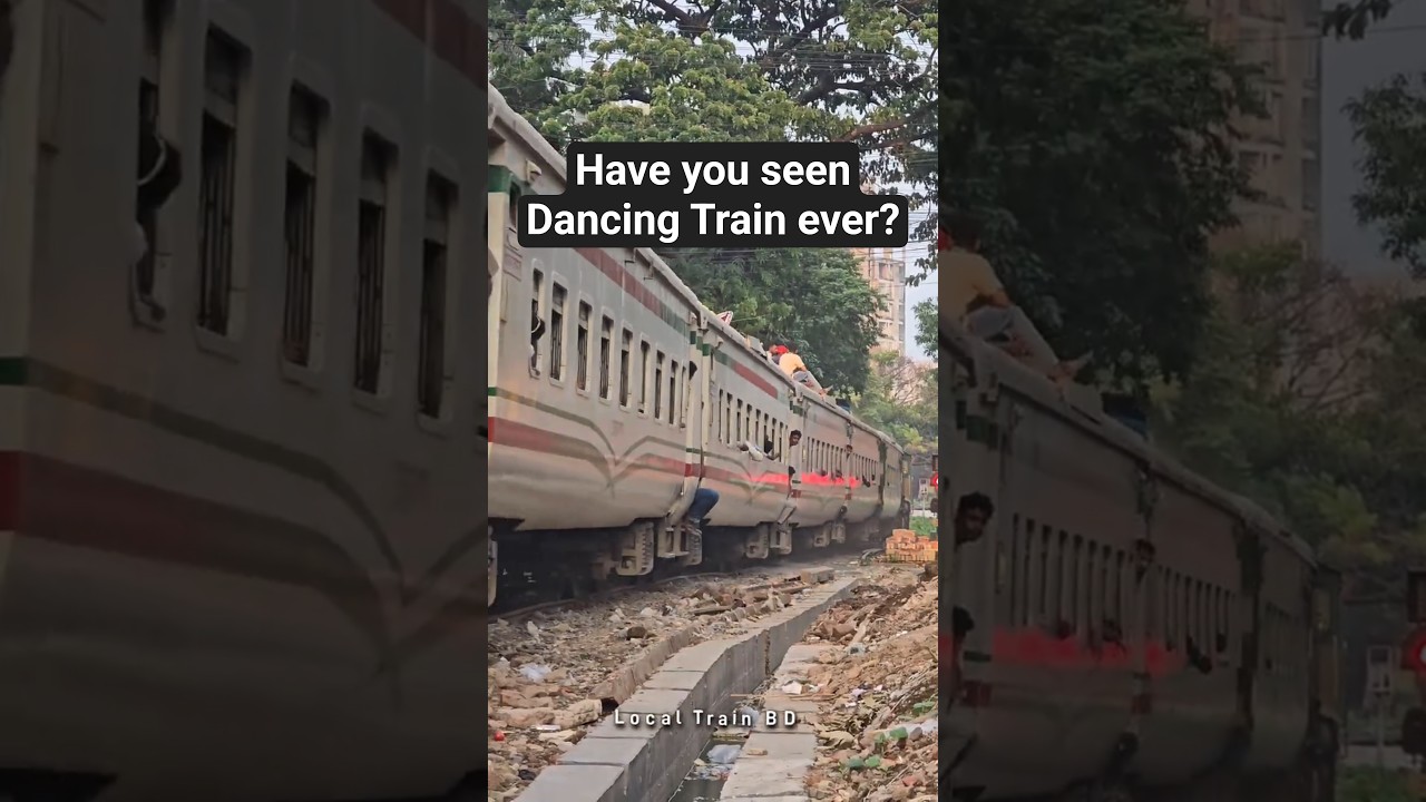 Bouncy Train Dancing, Bad Railway Track. #raiilway #shorts