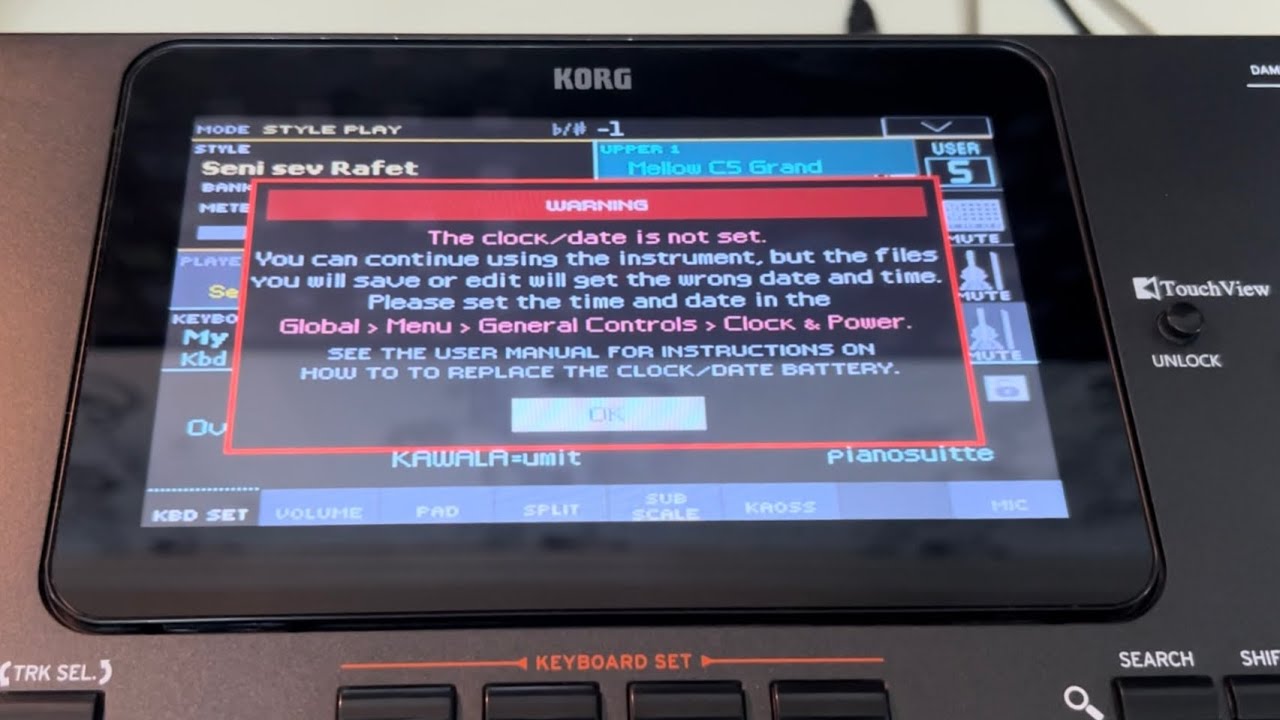 Korg Pa4x-də Bu Xəta Baş Verərsə Nə etmək lazımdır? Saat və Tarix Ayarları. Batarea Problemi həlli