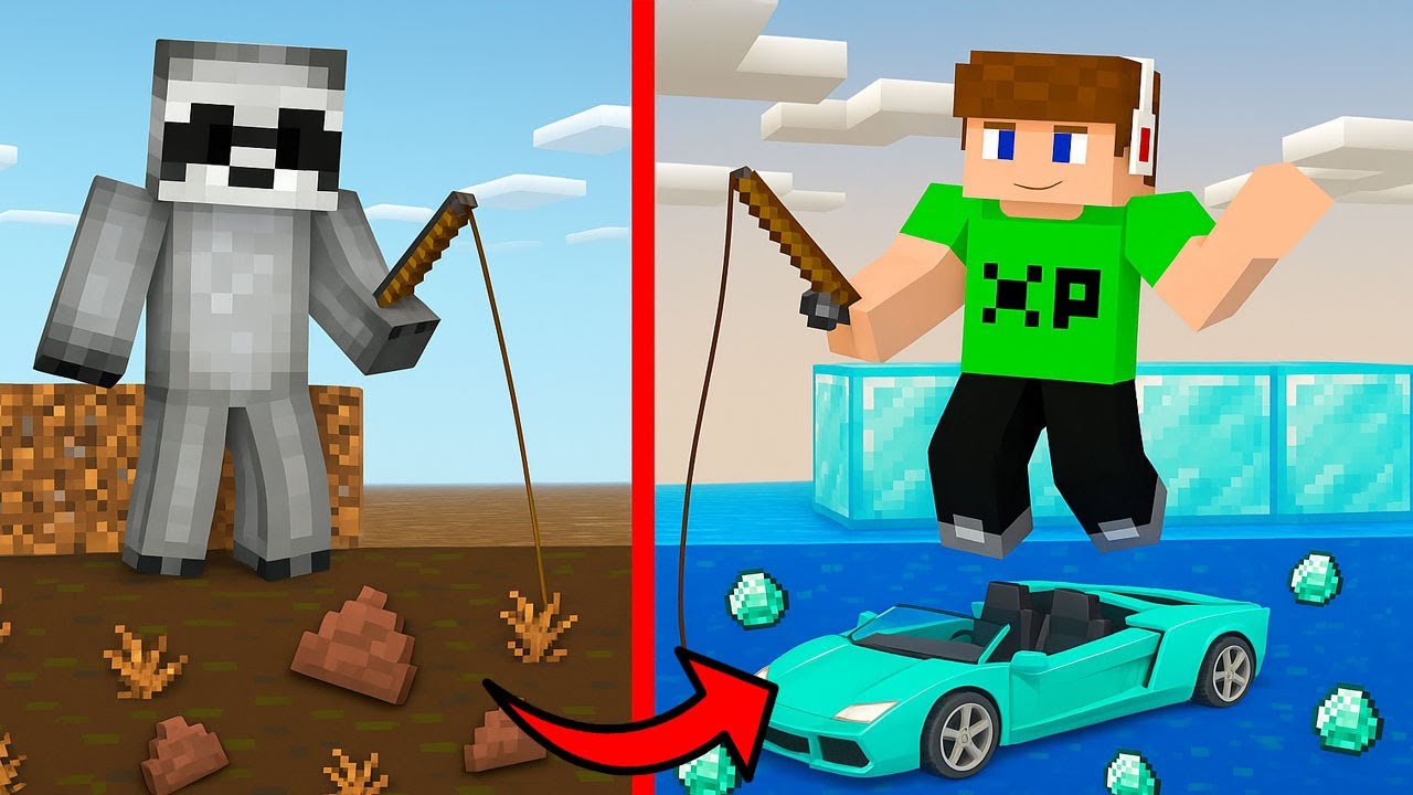 1 FORINTOS vs 1 MILLIÓ FORINTOS HORGÁSZÁS A MINECRAFT-BAN! 😱