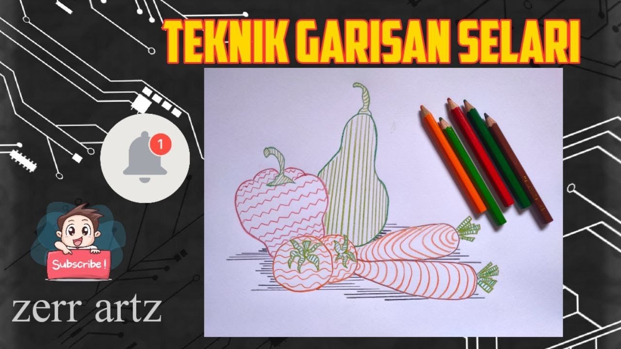 PSV TAHUN 2 : UNIT 1 || TEKNIK GARISAN SELARI || SAYUR-SAYURAN || PSV || VISUAL ART