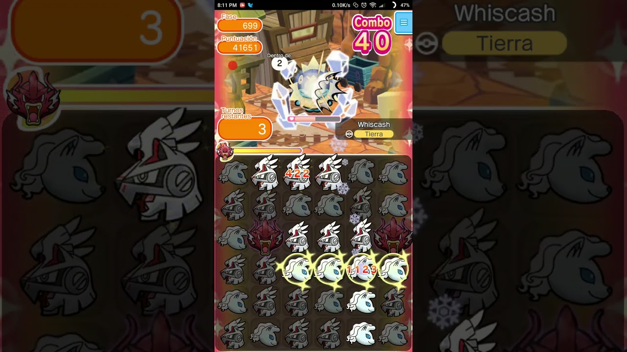 Pok&eacute;mon Shuffle - Whiscash (Itemless). Stage 699.