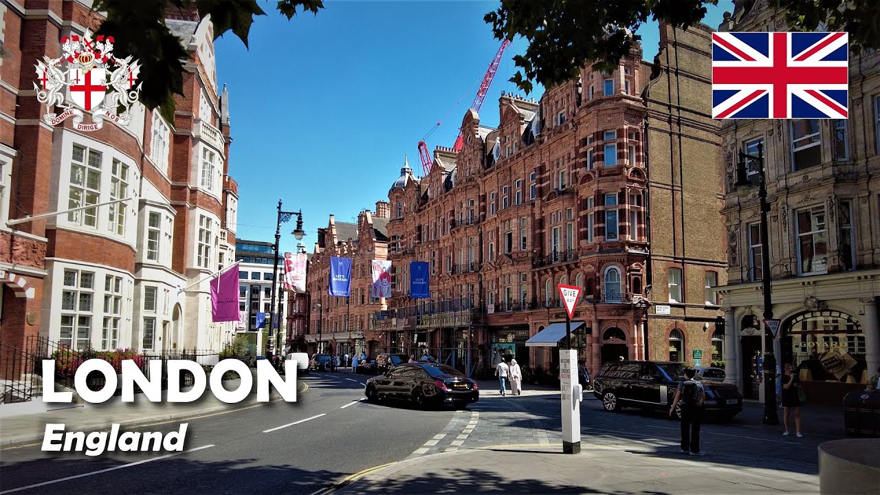London, England. A walk in Mayfair. 4K