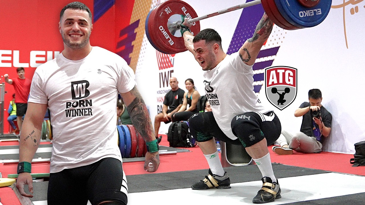 170kg Pow or Nah?! Karlos Nasar 2024 World Weightlifting Championships Training Hall w/ Slow Motion