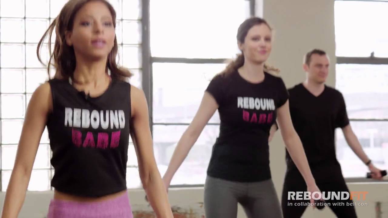 REBOUNDFIT BEGINNER/INTERMEDIATE WORKOUT ON MINI TRAMPOLINES