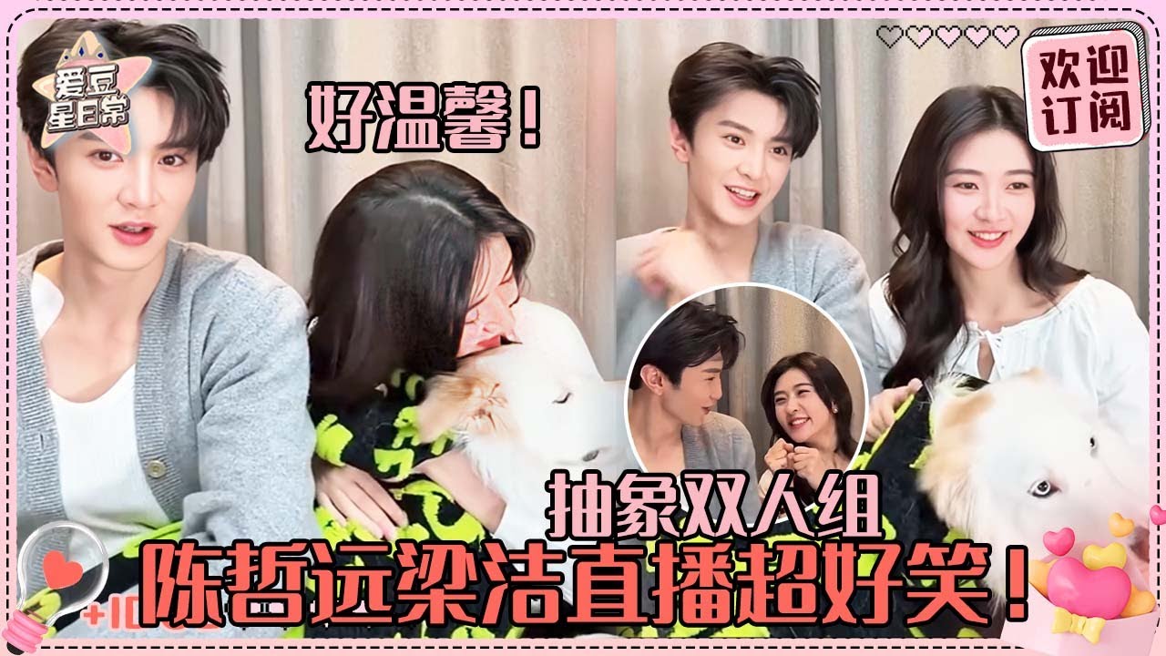 [MultiSub]陈哲远梁洁简直天选抽象圣体！第一次见正主自己cue“该麦了？”抱着小狗的时间简直就是一家人啊~#陈哲远 #梁洁 #白色橄榄树 #直播 #爱豆星日常 #cp