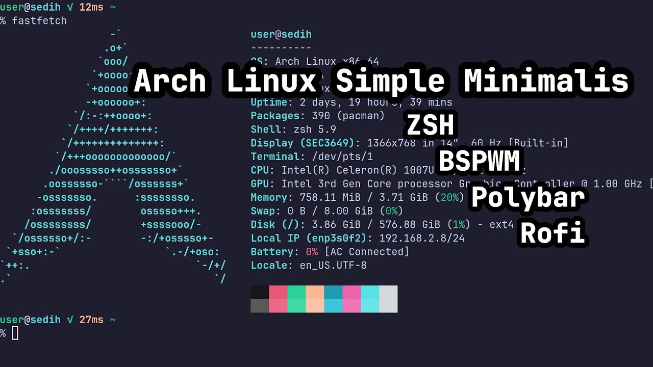 Mengkonfigurasi ZSH, BSPWM, Polybar, Rofi (Arch Linux Minimalis)