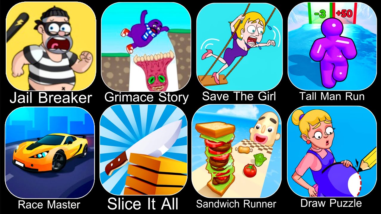Grimace Story,Save The Girl,Tall Man Run,Race Master,Slice It All,Sandwich Runner,Draw Puzzle