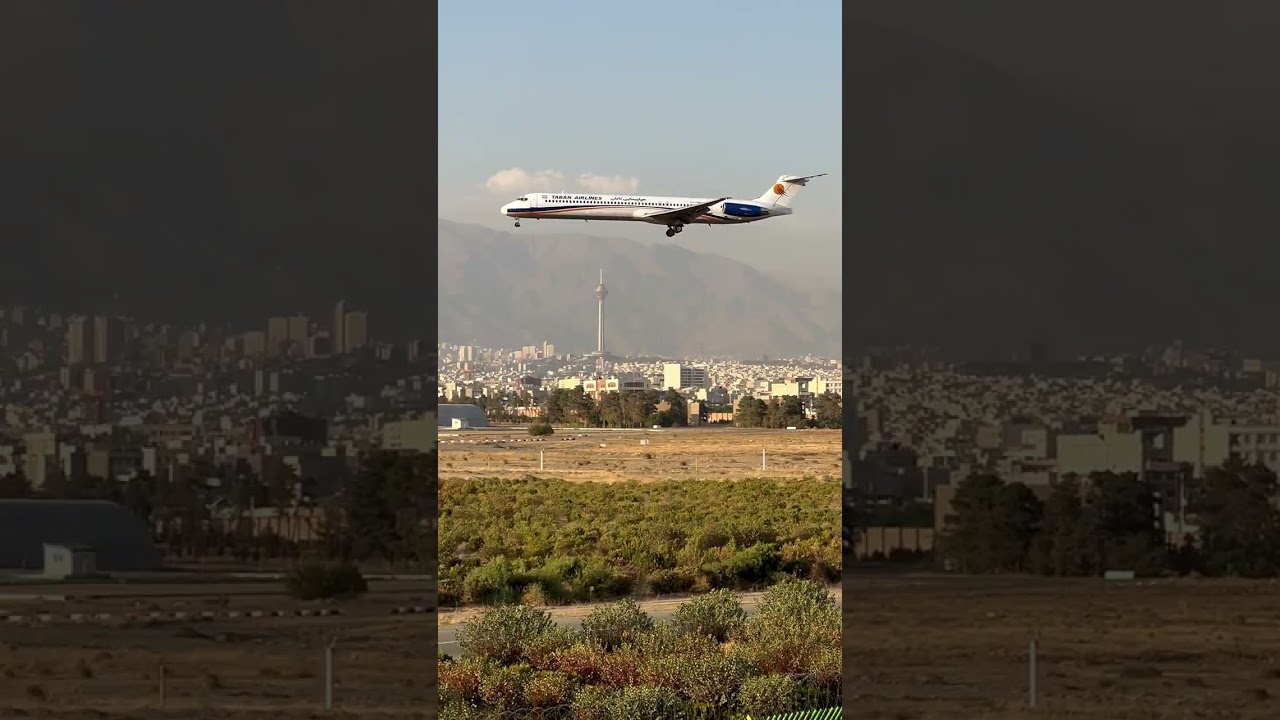 Taban Airlines McDonnell Douglas MD-88 Landing at Tehran airport!#planespotting #mcdonnelldouglas