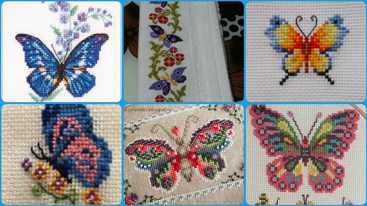 Pretty & adorable butterfly 🦋 cross stitch pattern designs || hand embroidery designs
