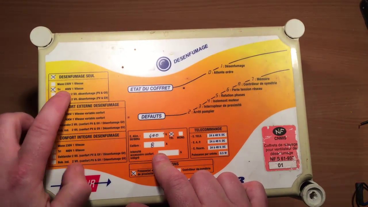 DESENFUMAGE - Coffret de Relayage pour Tourelle (Moteur)