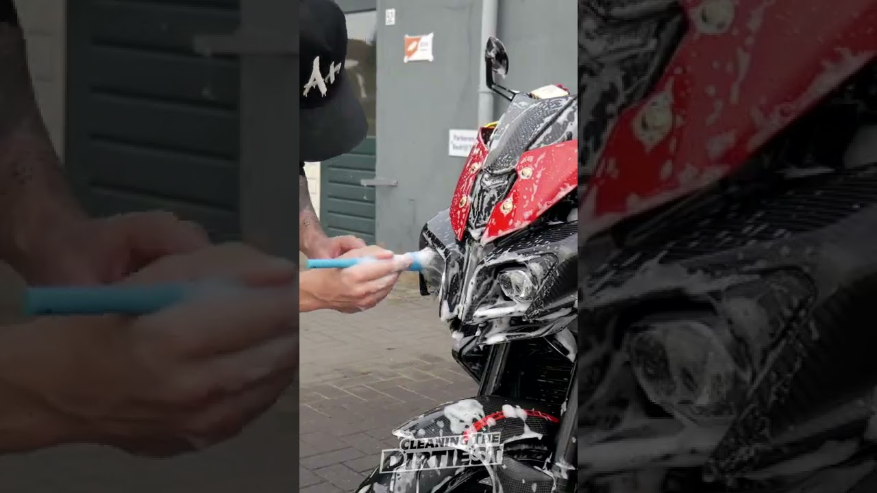 Cleaning Dirty Custom Yamaha MT-10 Motorcycle In 60 Seconds! 🔥 [ASMR]