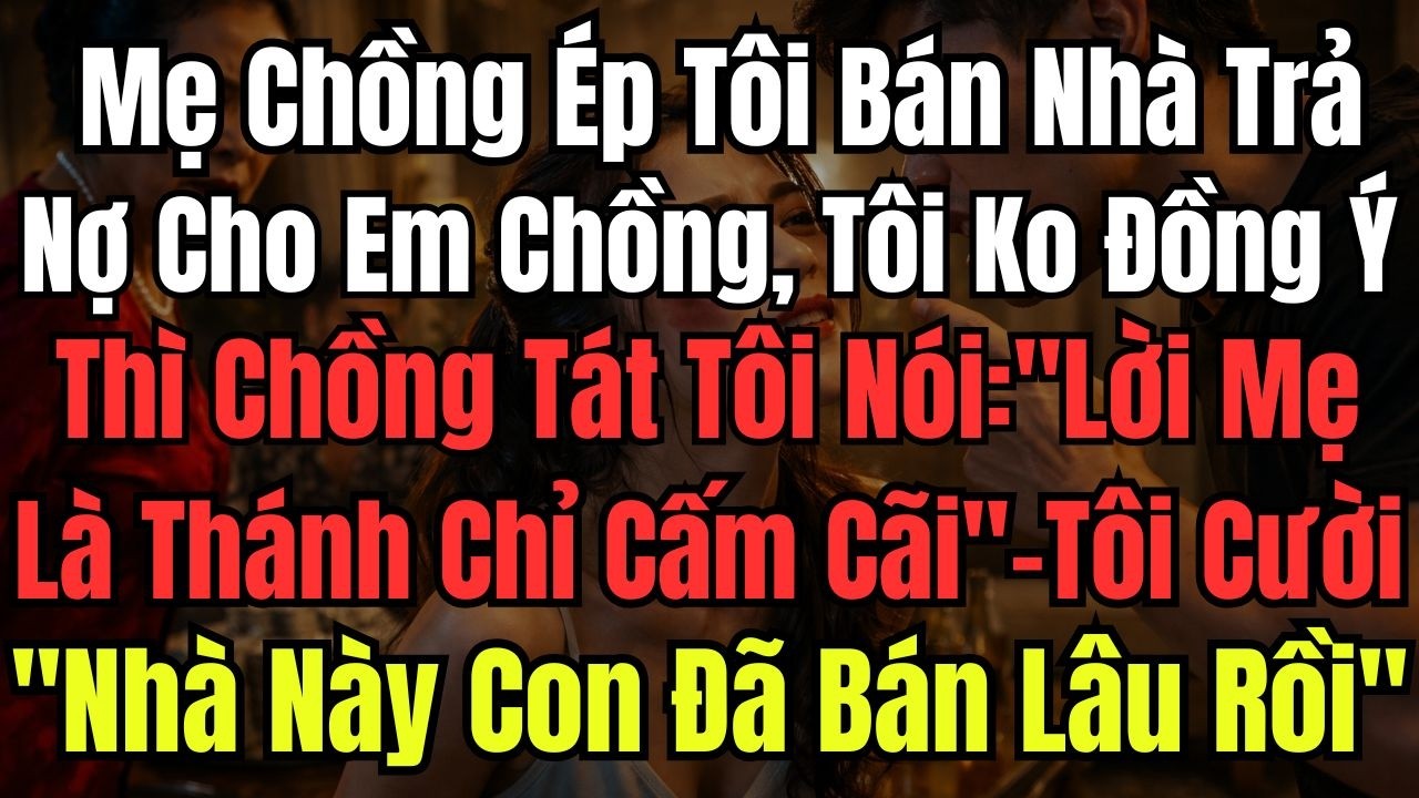 Mẹ Chồng Ép Tôi Bán Nhà Trả Nợ Cho Em Chồng, Tôi Ko Đồng Ý Thì Chồng Tát Tôi ''Lời Mẹ Là Thánh Chỉ