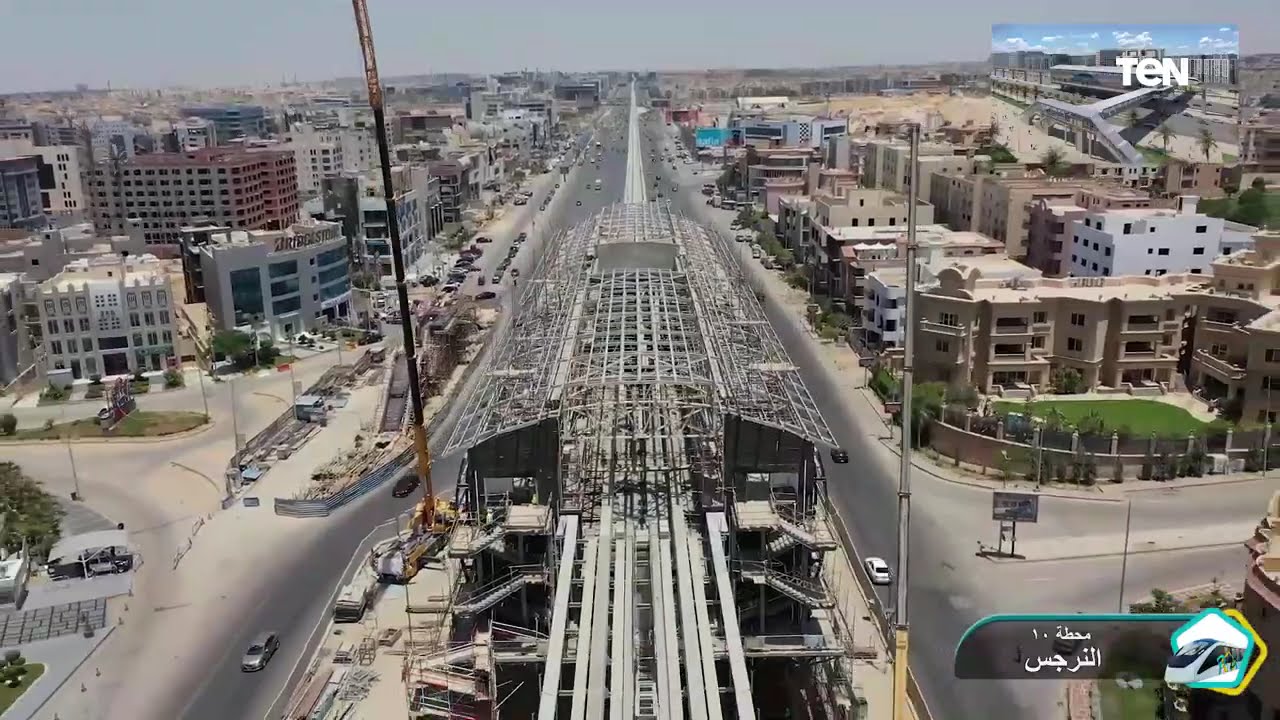 مع اقتراب افتتاحه.. شاهد أحدث تصوير جوي لمشروع مونوريل شرق النيل