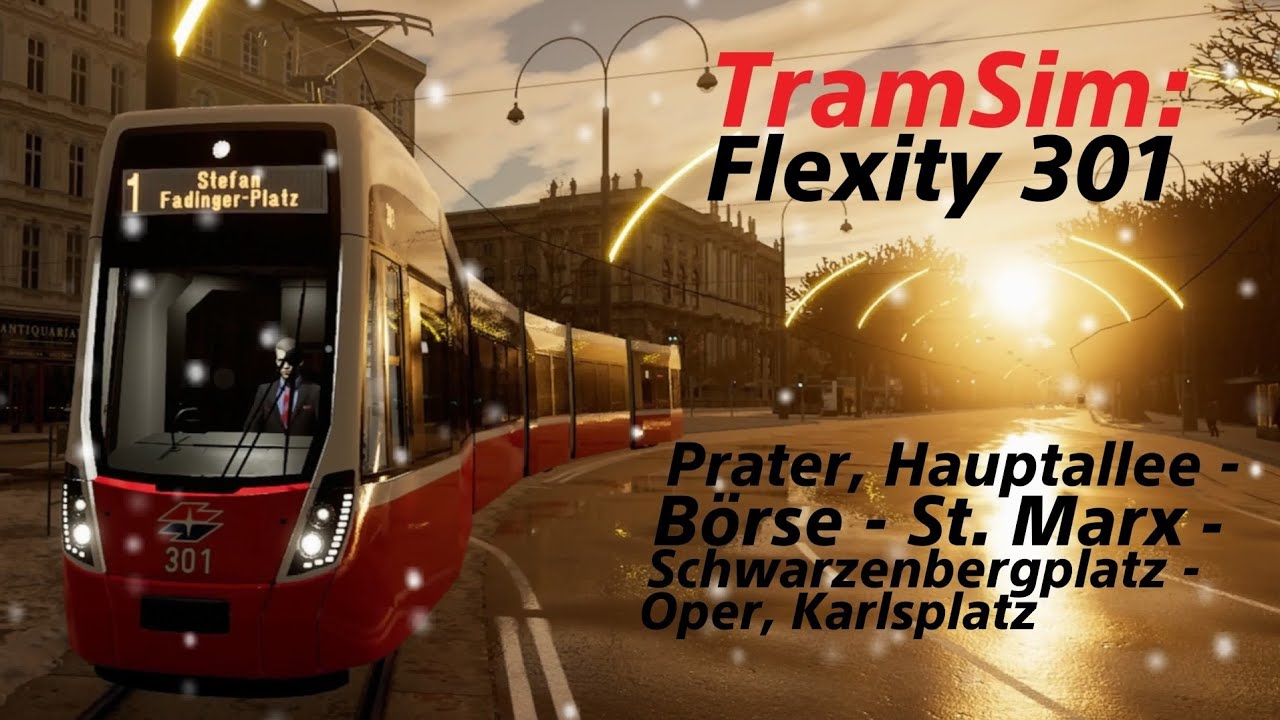 TramSim: Part2 - Wien von Prater Hauptallee - St. Marx - Schwarzenbergpl. - Oper Karlsplatz