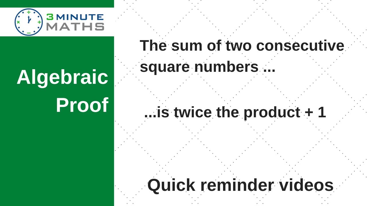 Algebraic proof GCSE maths - sum of consecutive square numbers question