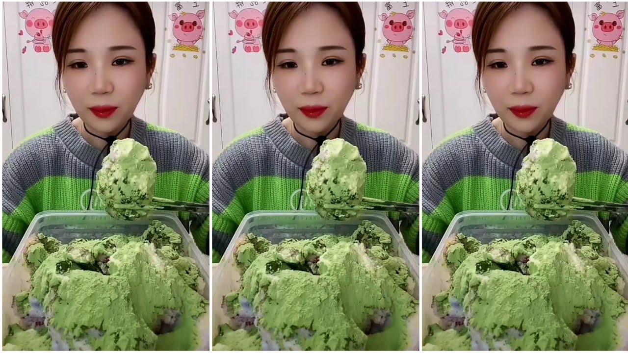 ASMR ICE EATING | MATCHA & MILK POWDER | RELAX VIDEO