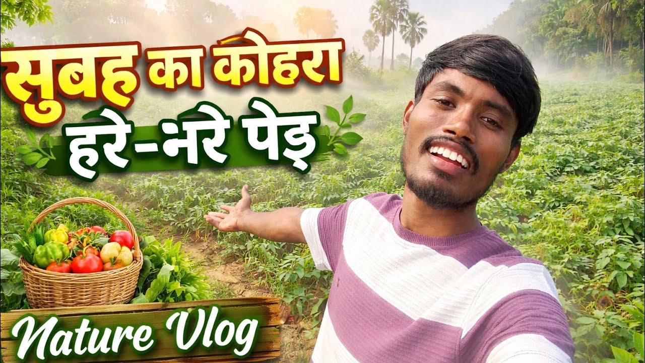 सुबह का कोहरा और हरे-भरे पेड़ 🌫️🌿 | Nature Vlog | Peaceful Garden View। Karanblogs ।