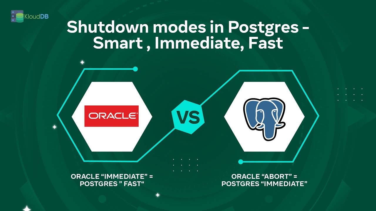 postgres shutdown modes- smart , fast , immediate #postgres #postgresql