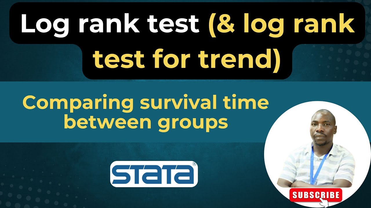 Log rank test for comparing survival time in Stata