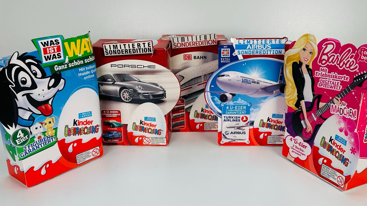 Old Kinder Surprise Unboxing 4 packs Limited Edition Распаковка старых киндеров. Упаковки-четвёрки