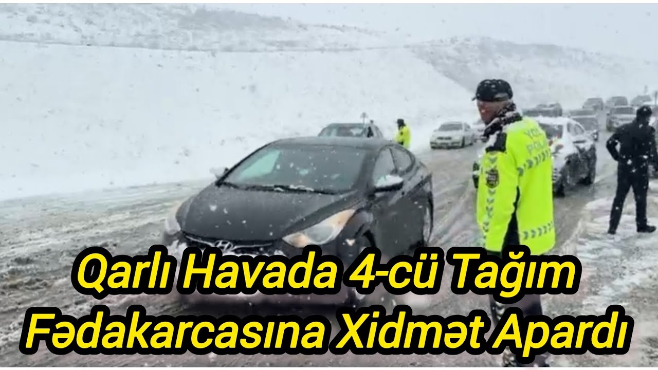 İsmayıllıda Qarlı havada 4-cü tağımın bütün əməkdaşları komandir başda olmaqla fədakarlıq etdilər