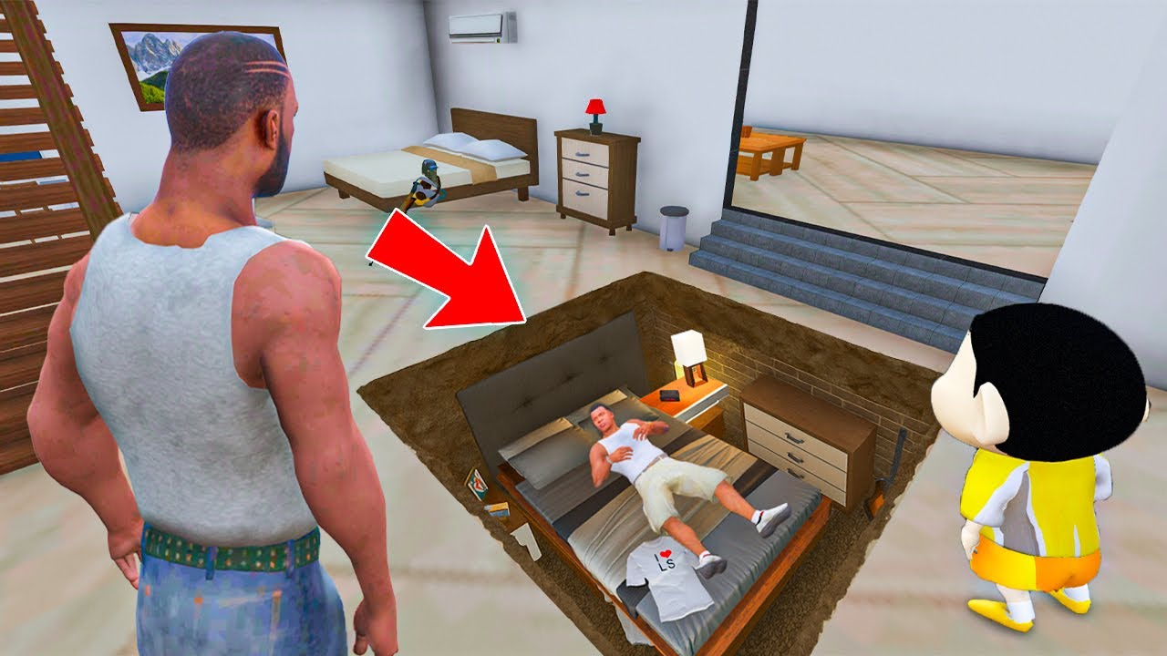 Franklin FOUND GTA 5 Franklin's Secret Room in INDIAN BIKE DRIVING 3D!